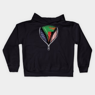 Zambian Flag  Zambia Flag American Flag Zip Down - Gift for Zambian From Zambia Kids Hoodie